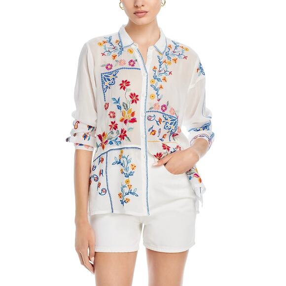NEW JOHNNY WAS Zodea Almeria Embroidered Blouse, Size XL - Picture 7 of 10